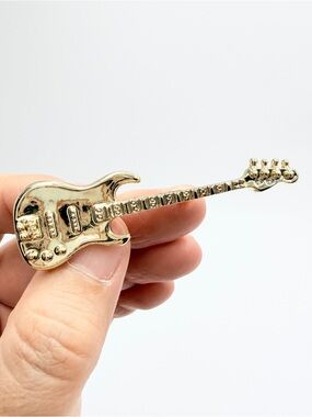 Vintage Gold Tone Electric Guitar Brooch Pin – Music Lover Jewelry